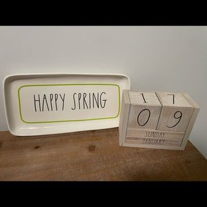 New Rae Dunn Happy Spring ceramic serving plate